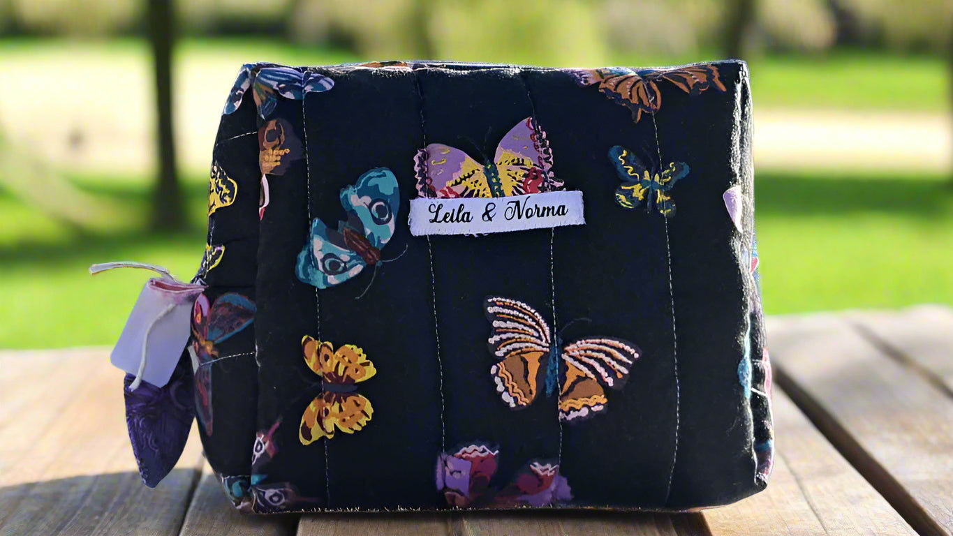 Butterflies on Black Carry All Bags