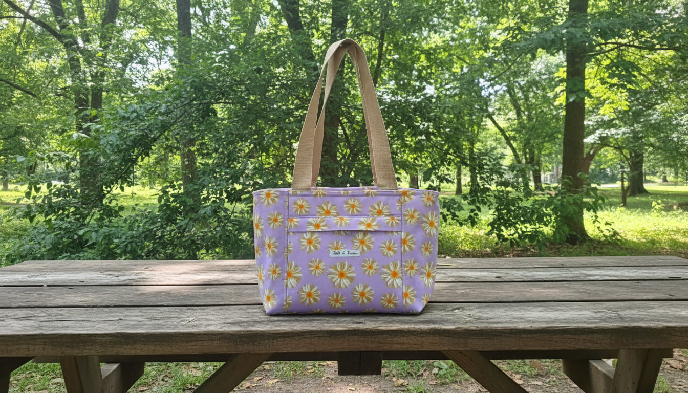 Daisies for Days Zippered Tote Bag