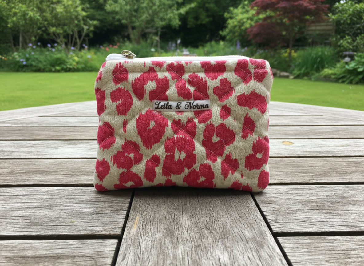 Pink Animal Print Multi-Purpose Quilted Pouches