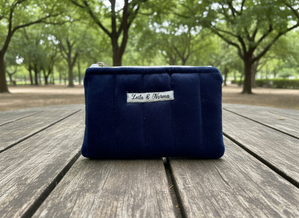Luxury Blue Velvet Multi-Purpose Quilted Pouches