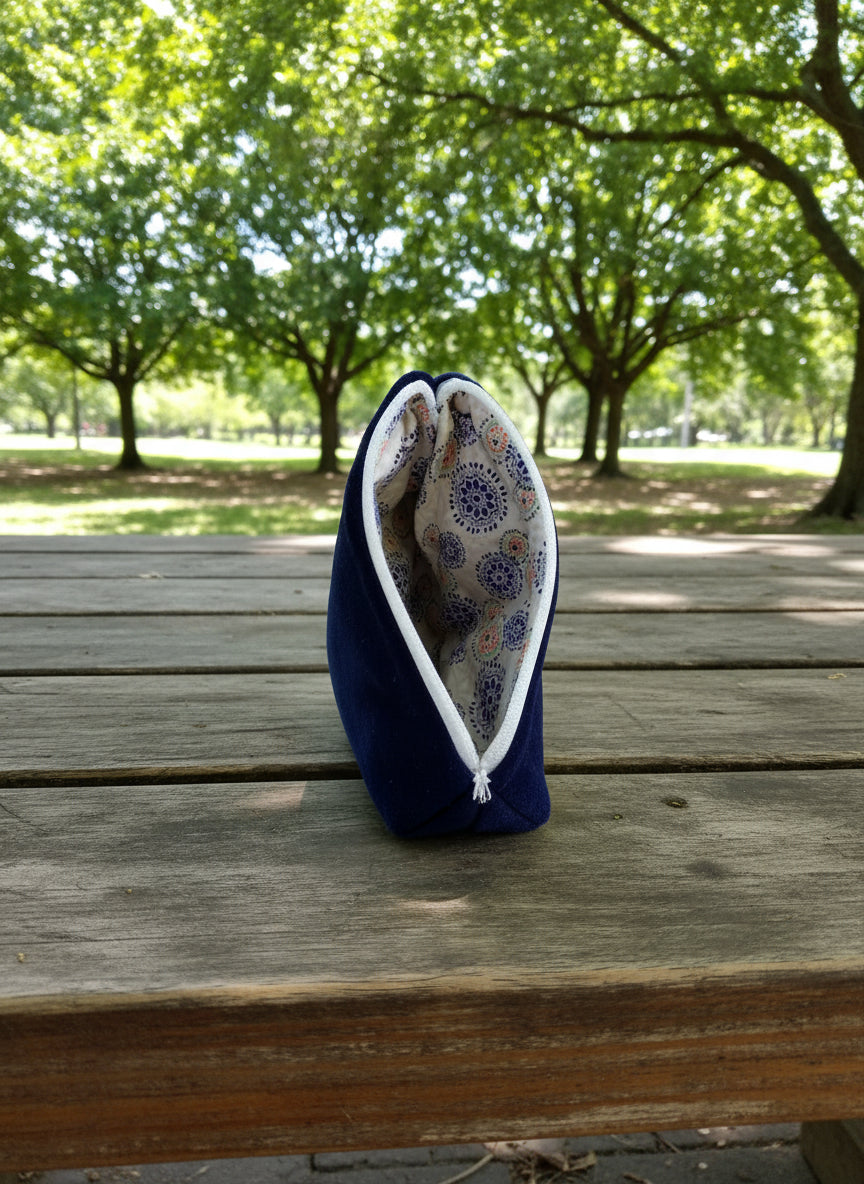 Luxury Blue Velvet Multi-Purpose Quilted Pouches