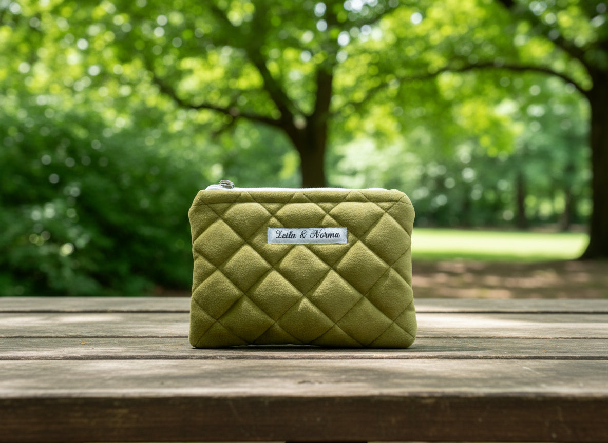 Luxury Green Velvet Multi-Purpose Quilted Pouches