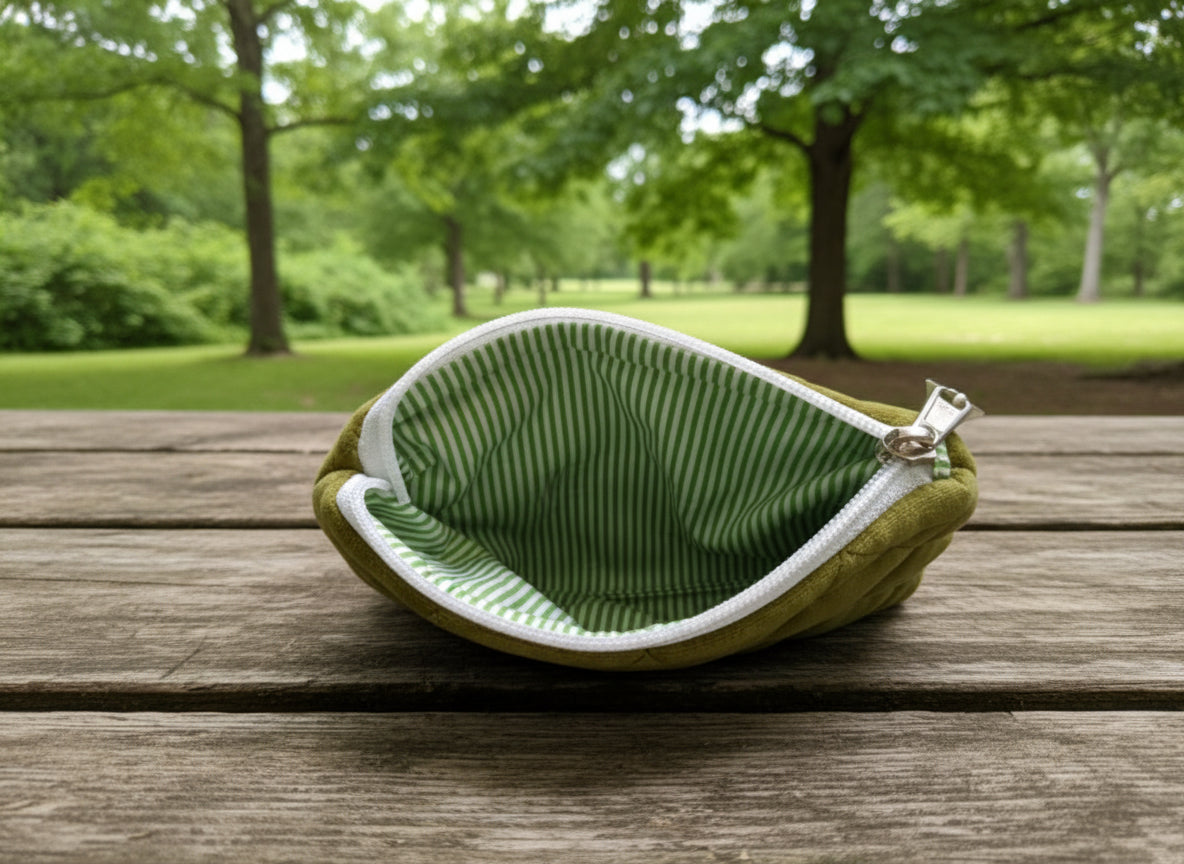 Luxury Green Velvet Multi-Purpose Quilted Pouches