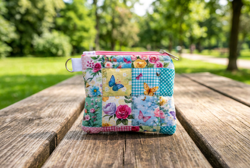 Postage Stamp Patchwork Keychain Wallets