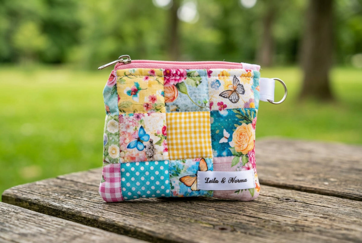 Postage Stamp Patchwork Keychain Wallets
