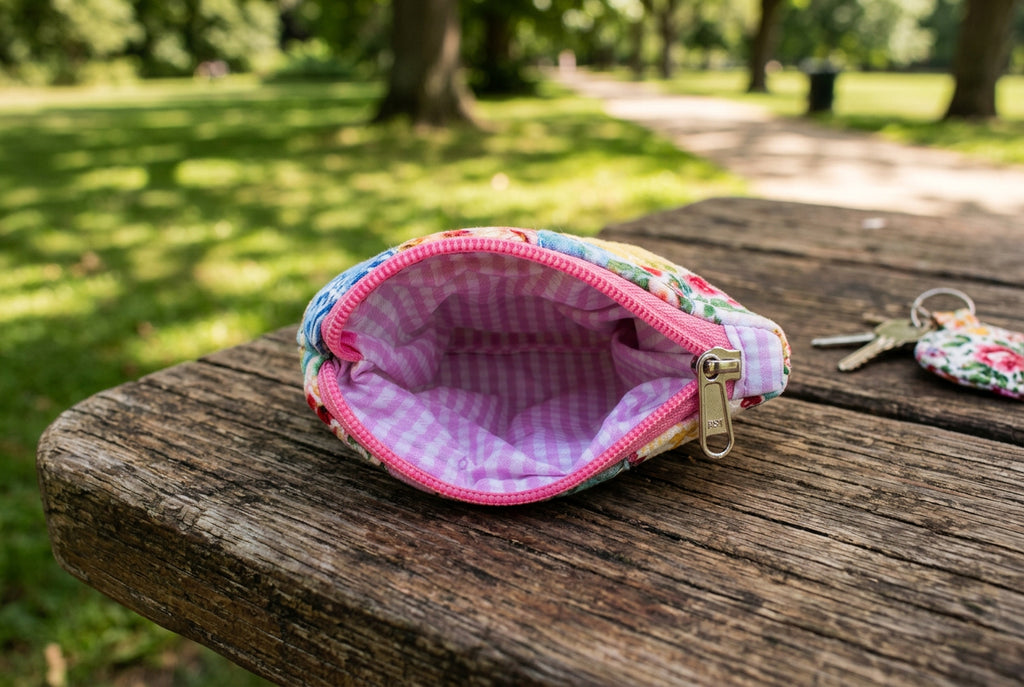 Postage Stamp Patchwork Keychain Wallets