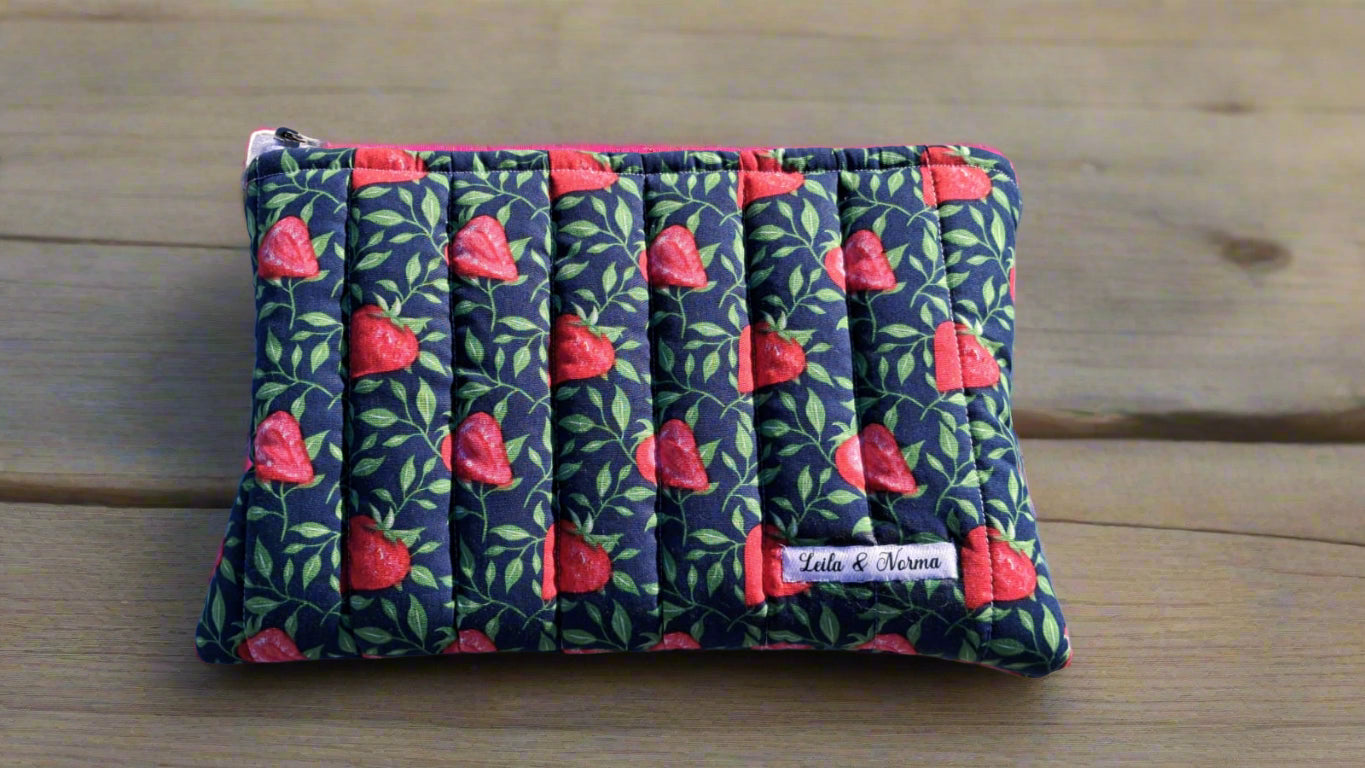 Strawberry Deluxe Multi-Purpose Quilted Pouches