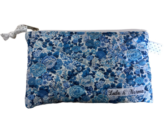 Vintage Blue Flowers Multi-Purpose Quilted Pouches