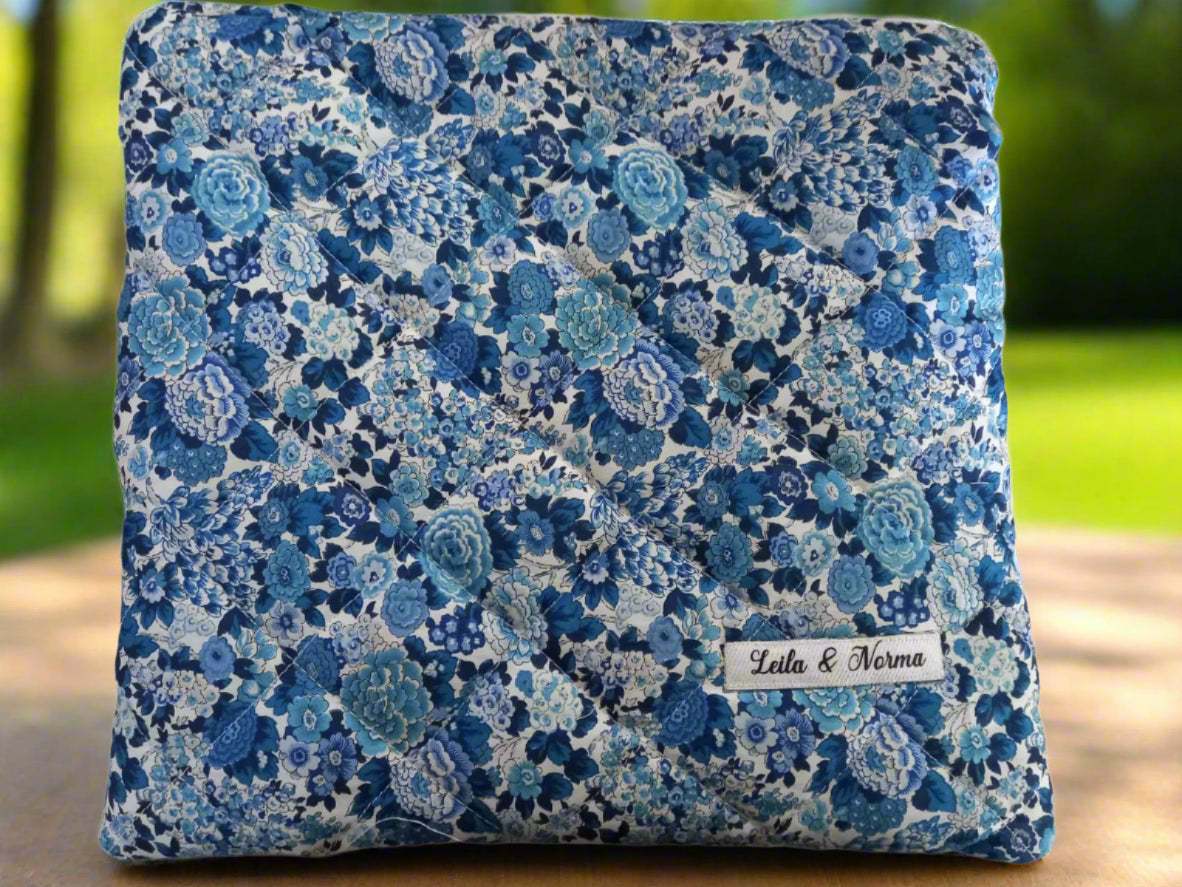 Vintage Blue Flowers Multi-Purpose Quilted Pouches